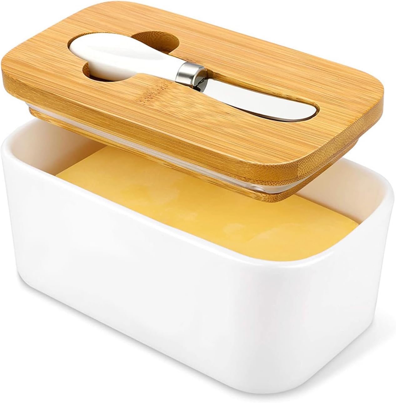 Coupe Beurre Hermétique Grand Beurrier Beurrier En Porcelaine Assiette à Beurre Avec Couvercle Petit Plateau Boîte à Boite A Beurre