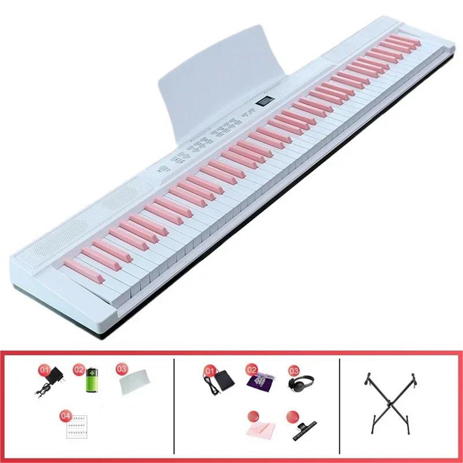 Profesjonalne Pianino Elektroniczne 88 Klawiszy Organy Elektroniczne Dla Początkujących Profesjonalny Przenośny Keyboard Instrumenty Muzyczne(Type3)