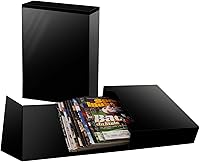 BCW Stor-Folio Black Magazine Storage Box - Holds 20 Magazines, Magnetic Closure, Clear Spine Pocket for Collectors