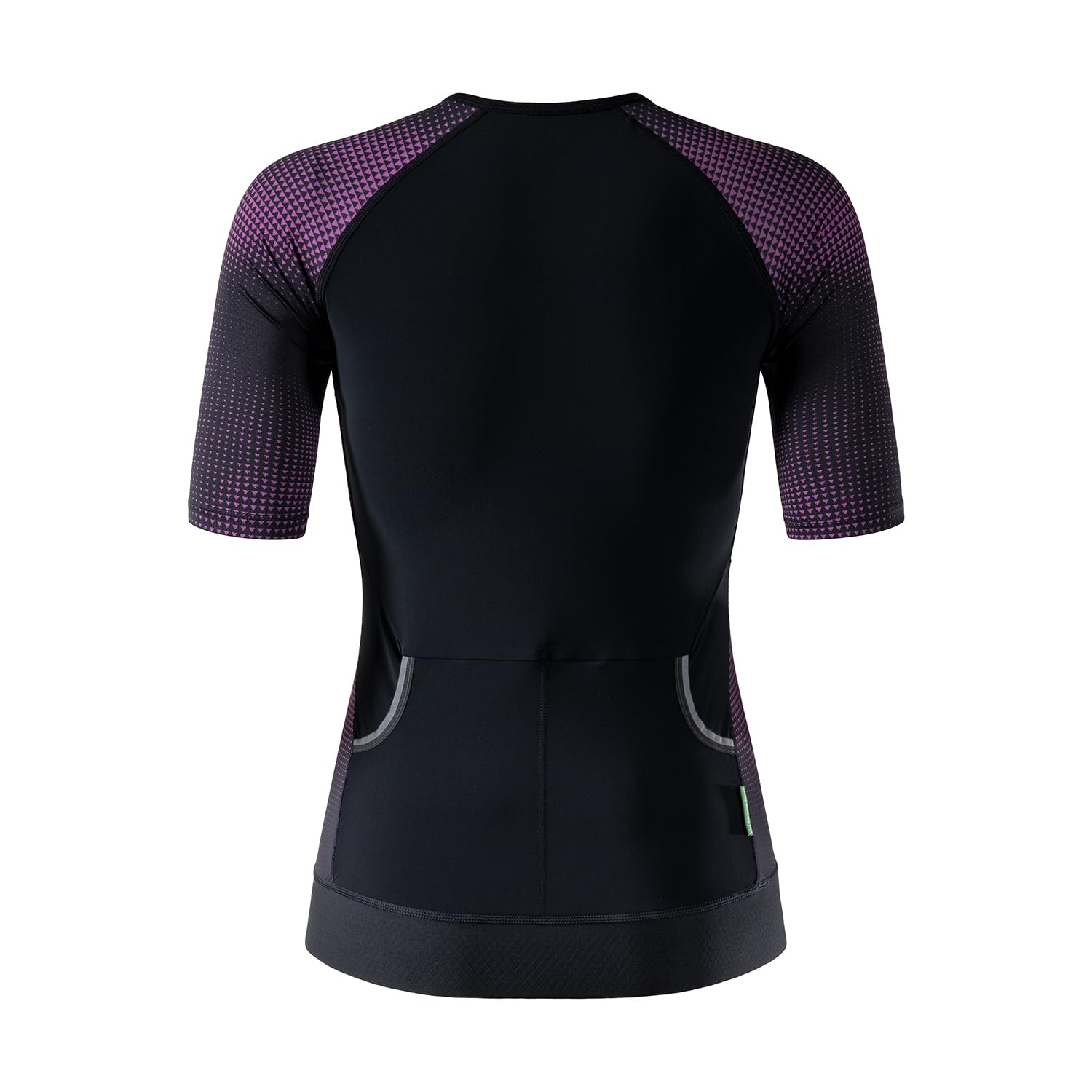 MY KILOMETRE Damen Triathlon Oberteil Kurzarm - Vollreißverschluss Fahrradtrikot mit 2 reflektierenden Rückentaschen, Schnelltrocknend UPF 50+