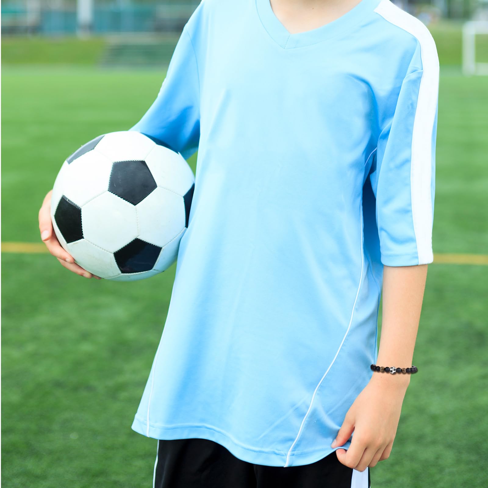 EBTOOLS Bracelet De Chakra De Perles Réglables Bracelet Chakra Double Perles Tressées Onyx Noir