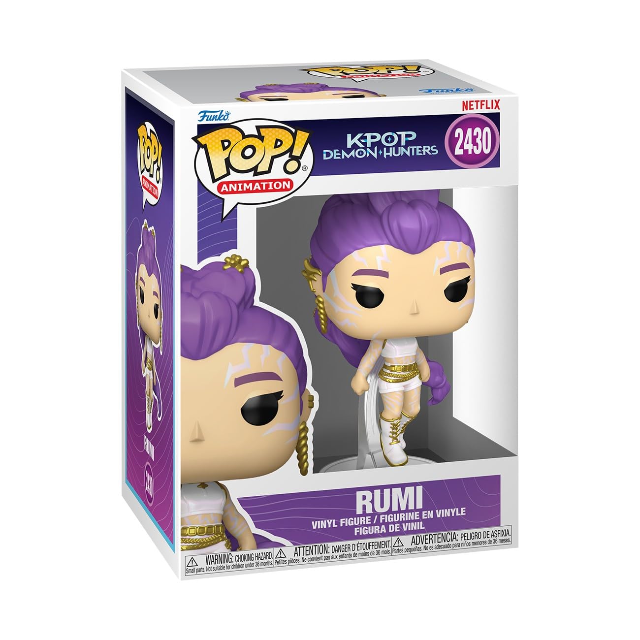 Funko POP! Animacja: Netflix - KPOP Demon Hunters - Rumi with Chase - 1 w 6 szansa na otrzymanie rzadkiego wariantu Chase (Glow in the Dark) - kolekcjonerska figurka winylowa - pomysł na prezent