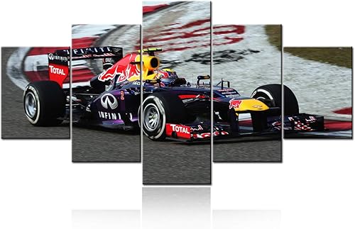 TUMOVO Decoración moderna de pared para el hogar y la oficina, 5 paneles, impresiones en lienzo, fotos de carreras para impresiones, pintura sobre