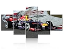 TUMOVO Modern Home and Office Wall Decor 5 Panels Canvas Prints Racing Photos to Prints Painting on Canvas with Framed Ready to Hang - 60''Wx32''H