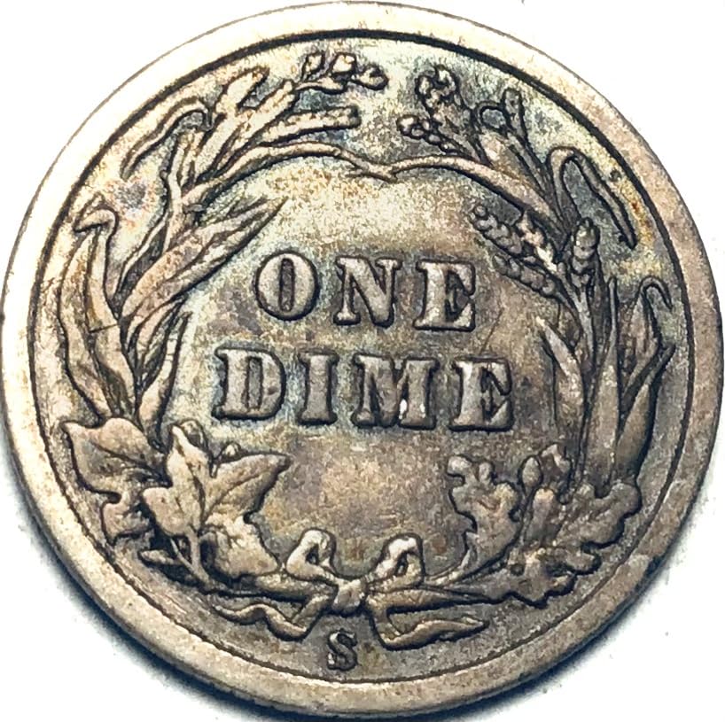 1907 S Barber Liberty Head Silver Dime Fine