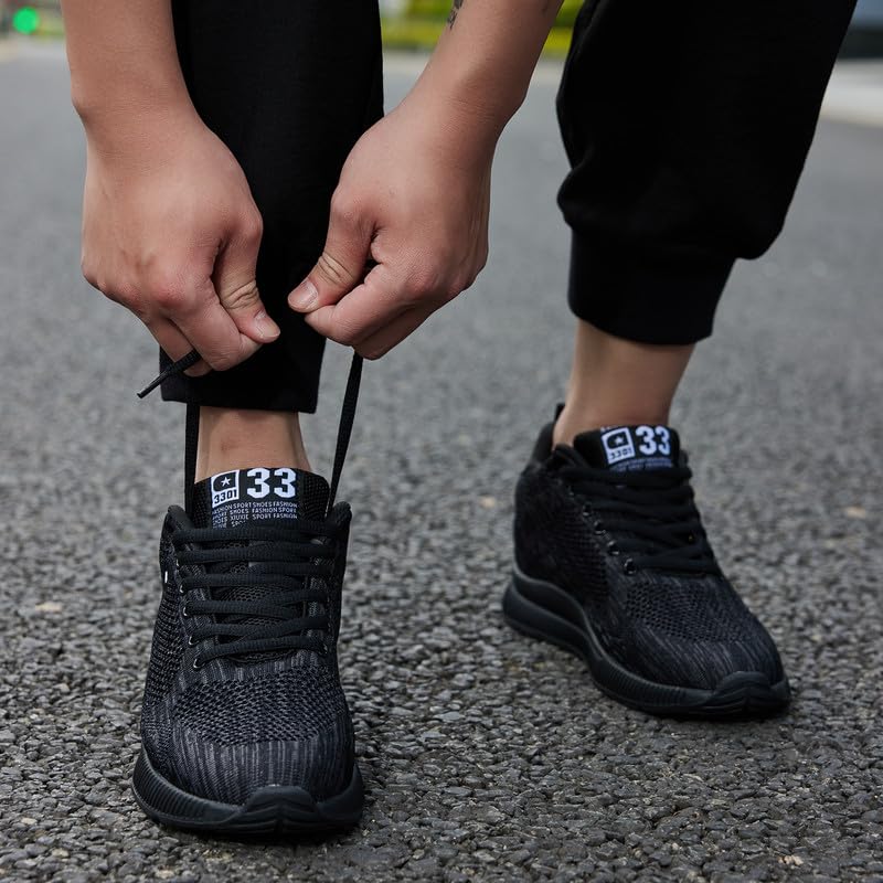 Image of Men's Invisible Height Increasing Elevator Shoes Lightweight Sport Shoes Height-Boosting Non-Slip Sneakers 2.4'' Taller