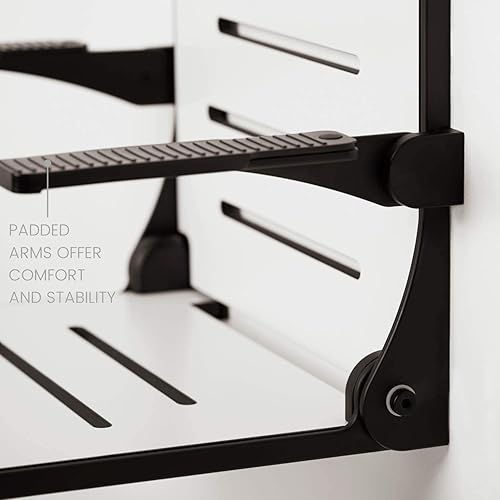 Miniatura 4 de Seachrome Silhouette Comfort - Banco de ducha plegable con brazos, asiento blanco con marco negro mate