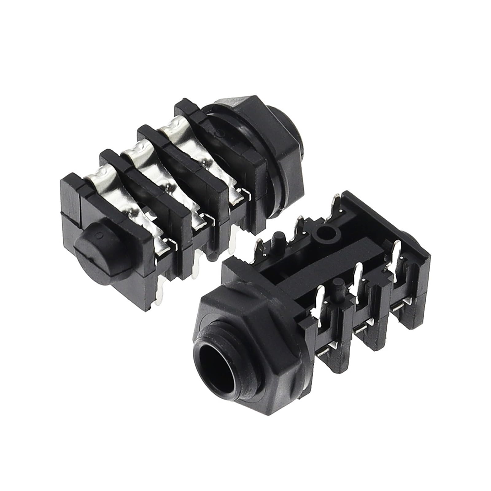 TSIOHKBS 100PCS 6.35mm/6.35 Stereo Audio Microphone Female Socket/Jack Connector 6PIN