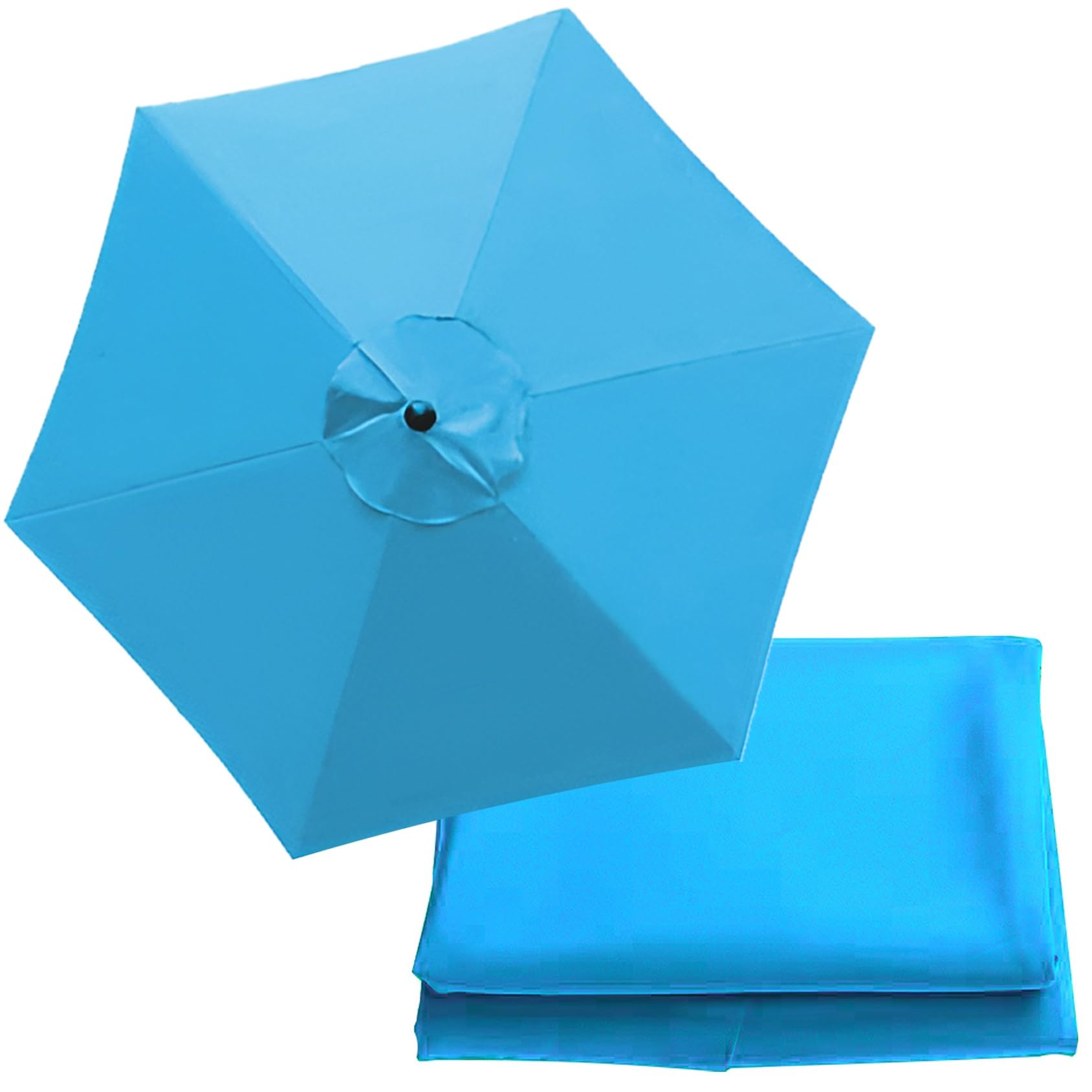 9.8ft/300cm Patio Umbrella Replacement Canopy 6 Arms/8 Arms Replacement Parasol Canopy Cover Replacement Cloth For Cantilever Umbrella(Color:Lake blue,Size:6 ribs-2m(6.5ft)) — image 1