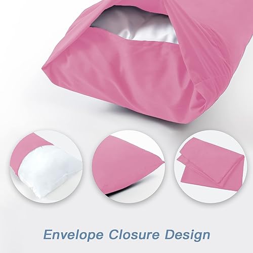 Vista 17 de DOWNCOOL Almohada grande de cuerpo completo, transpirable, para los que duermen de lado, suave, larga, para adultos, 20 x 54 pulgadas, color gris