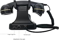 Vista 7 de Teléfono fijo retro para el hogar, teléfono negro antiguo con cable TelPal con cable, teléfono antiguo con botón de 1930, teléfono vintage con botón