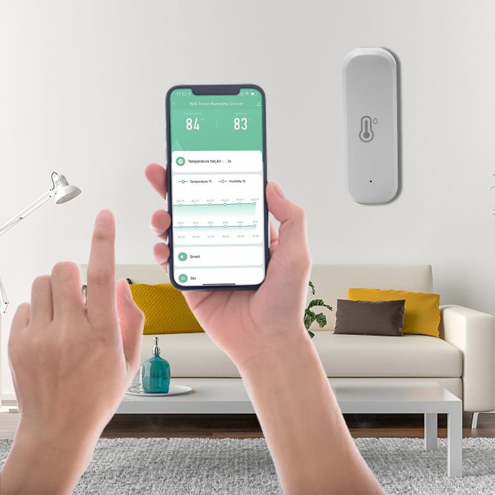 Wifi Tuya Sensore intelligente di temperatura e umidità con notifica remota app per serra domestica, termometro da interno ad alta precisione (zigbee/4 pezzi)