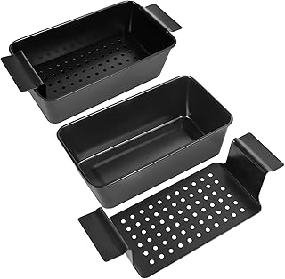 Meatloaf Pan with Drain Tray, 2 Pack, Non Stick Meat Loaf Pan with Drip ...