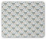 Mousepad Waschbär-Zeichnungs-Blumen-Zierpflanzen-Schmetterlings-Kunst Mauspad Anti-Ausfransen Gaming Mousepad Ultradünner Gaming Mausmatte 18X22Cm