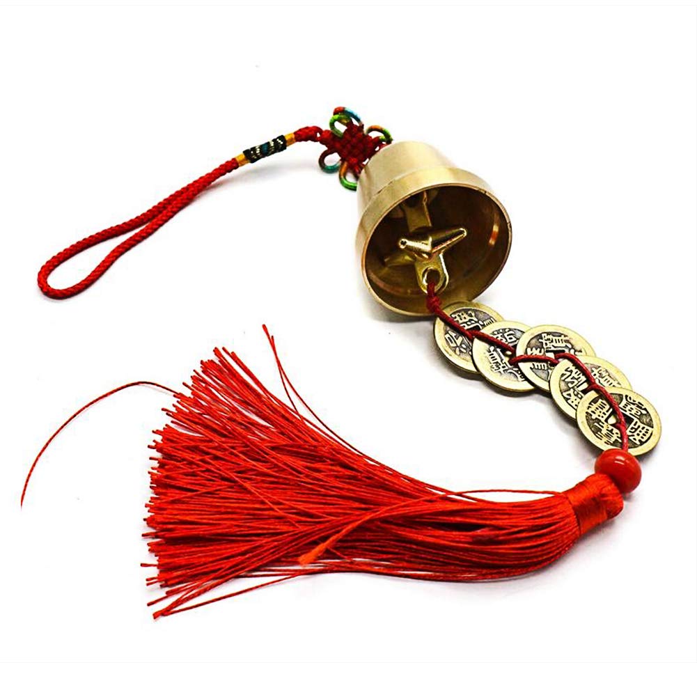 Feng Shui Porte-Bonheur contre le stress, 5 pièces d'Empereur dorées 15.7"