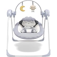 Baby Swings for Infants, Portable Baby Swing with 5-Speed, with Music and Timing for 0-9 Months 6-20 lbs