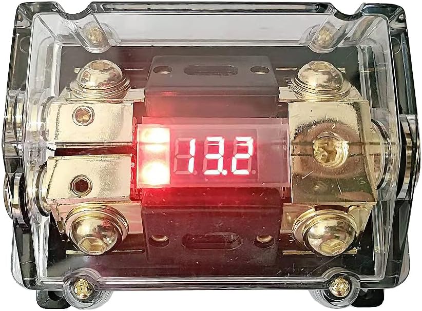 Car Audio Digital Led Display Fuse Holder ANL Include 2 Fuses Distribution Block 1 Way in 2 Way Out