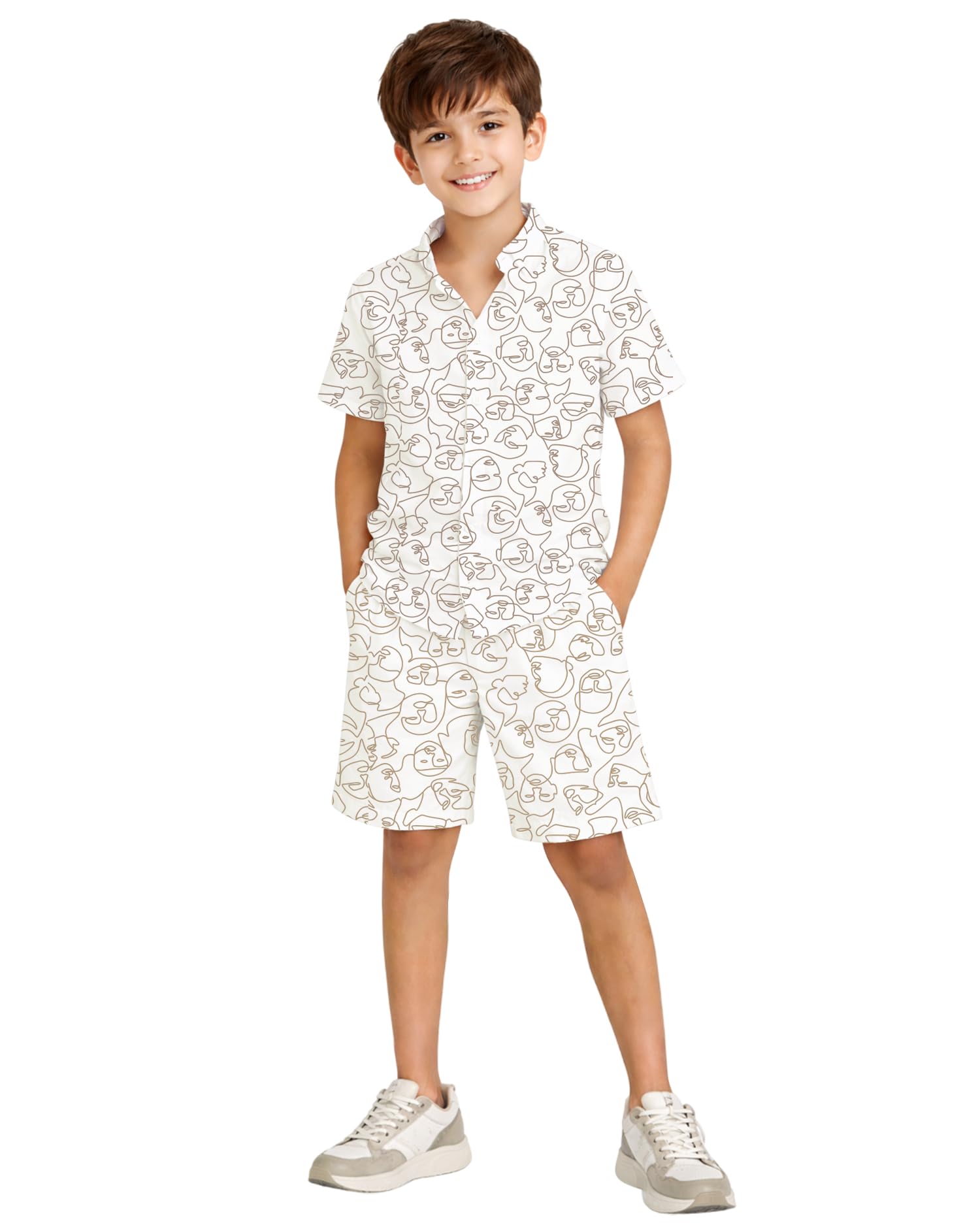 Kuchipoo Boys 100% Rayon Co-Ord Set | Printed Half Sleeve Shirt & Shorts | Soft Breathable Fabric | Casual Summer Wear | Kids Stylish Outfit