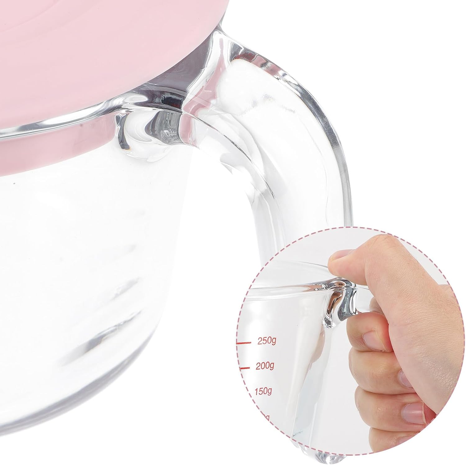 SHOWERORO Heat-resistant Glass Measuring Cup with Scale, Large Capacity Baking and Milk Coffee Cup with Lid, Microwave Safe Household Kitchen Measuring Tool for Cooking and Baking