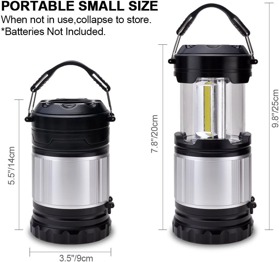 Odoland 4 Pack LED Lantern, 2-in-1 300 Lumen LED Camping Lantern Handheld Flashlights, Camping Gear Equipment for Outdoor Hiking, Camping Supplies, Emergencies, Hurricanes, Outages