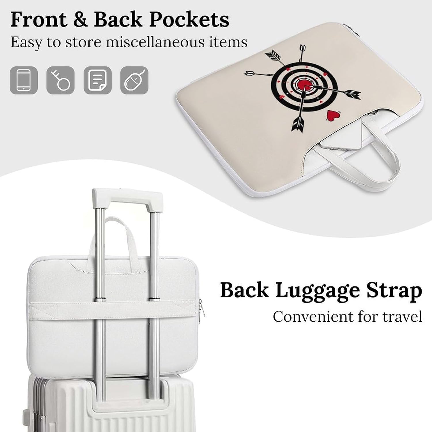 Darts Board PU Shockproof Laptop Tote Bag image 4