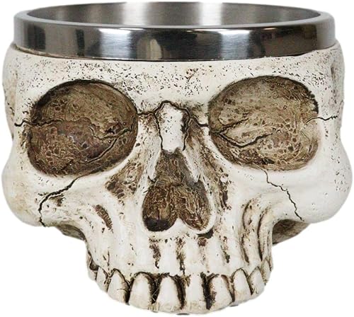 Ebros Gift Día de los muertos Cráneo de hueso metafísico Iones positivos Energía Espiritual Divinidad Smudge Bowl Figurine Skulls Scrying Vessel