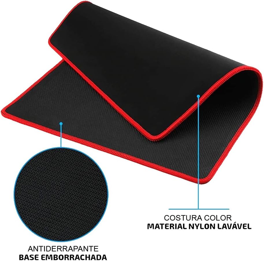 Mousepad Gamer Speed Borda Costurada 70x35cm Preto