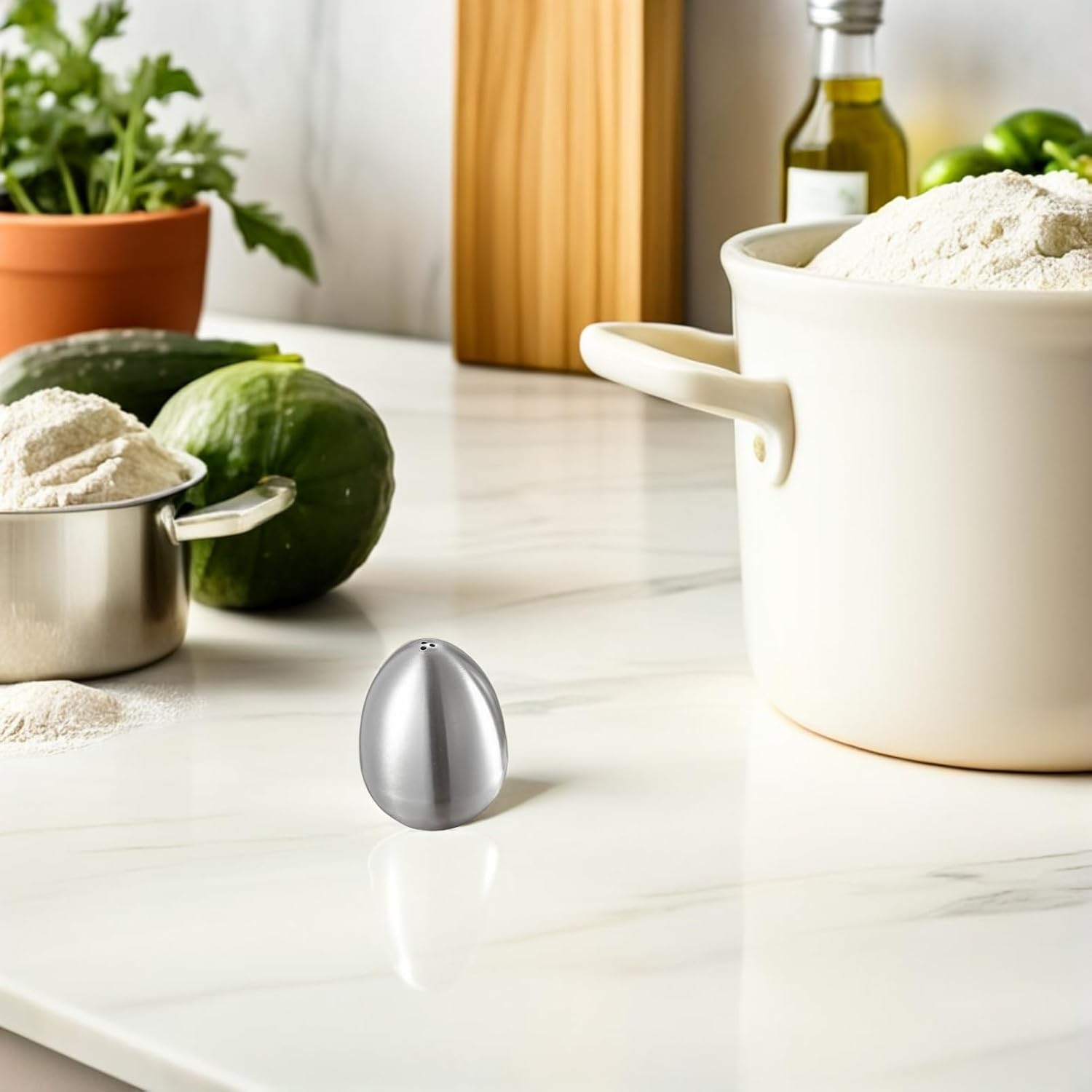 Egg Shaped Pepper Shaker Stainless Steel Rustproof Seasoning