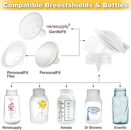 Miniatura 7 de NENESUPPLY Piezas de bomba con bridas de 1.063 in compatibles con bomba Medela en estilo Maxflow Extractor de leche y Personalfit Flex. Incluye