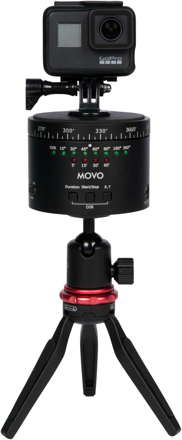 Movo Photo MTP-11 with GoPro mounted on a mini tripod