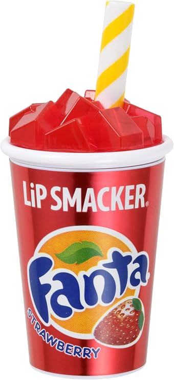 Lip Smacker - Coca-Cola Cup Collection - Strawberry Fanta Coke Cup Lip Balm for Kids - Fanta Strawberry Flavour - Sweet Gift for Your Friends - Single Pack