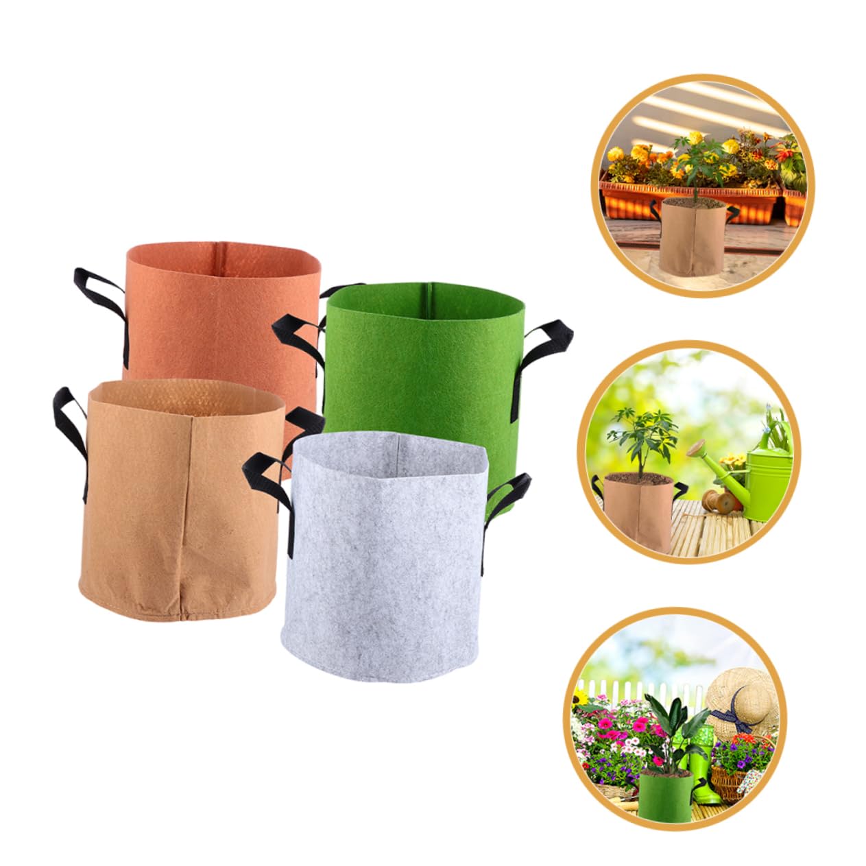 4pièces Sacs de Plantation Non-tissé pour Culture de Pommes de Terre et Légumes Résistants et Perméables à Eau