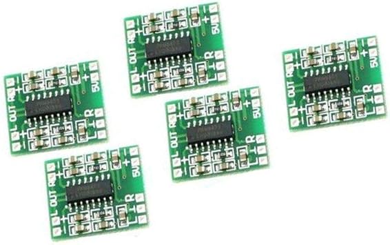 PAM8403 Mini 2 Channel 3W Stereo Class D Audio Power Amplifier Module Board Pack of 5 by Envistia Mall