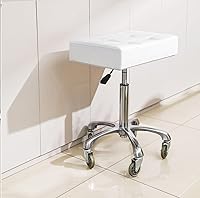Vista 10 de Kaleurrier Taburetes resistentes con ruedas, taburete ajustable de altura sin respaldo de 400 libras, taburetes giratorios para mostrador, bar