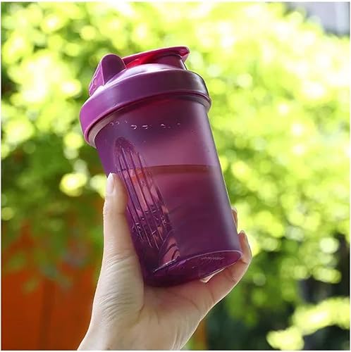 BKDRL Botella agitadora para proteína en polvo con parte superior de bucle clásico y libre de BPA, tapa de rosca segura, tapa abatible permanece