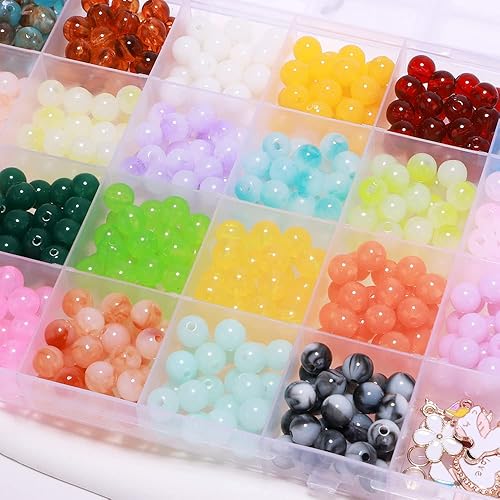 Miniatura 3 de Kit de fabricación de pulseras de cuentas de vidrio, kit de cuentas acrílicas para manualidades, kit de fabricación de pulseras de cuentas coloridas