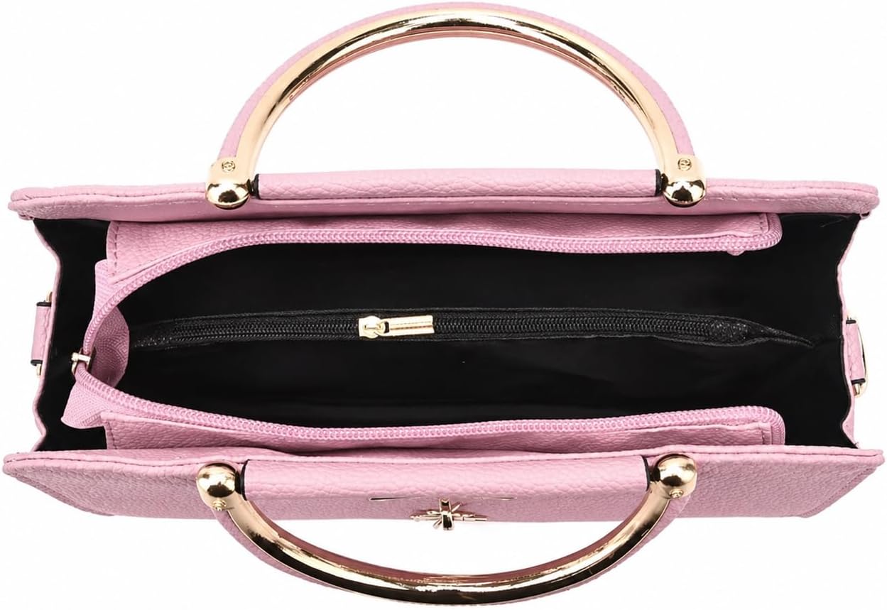Women’s Satchel Handbag – Small Croc Texture Top Handle Purse, Crossbody Shoulder Bag for Work & Party