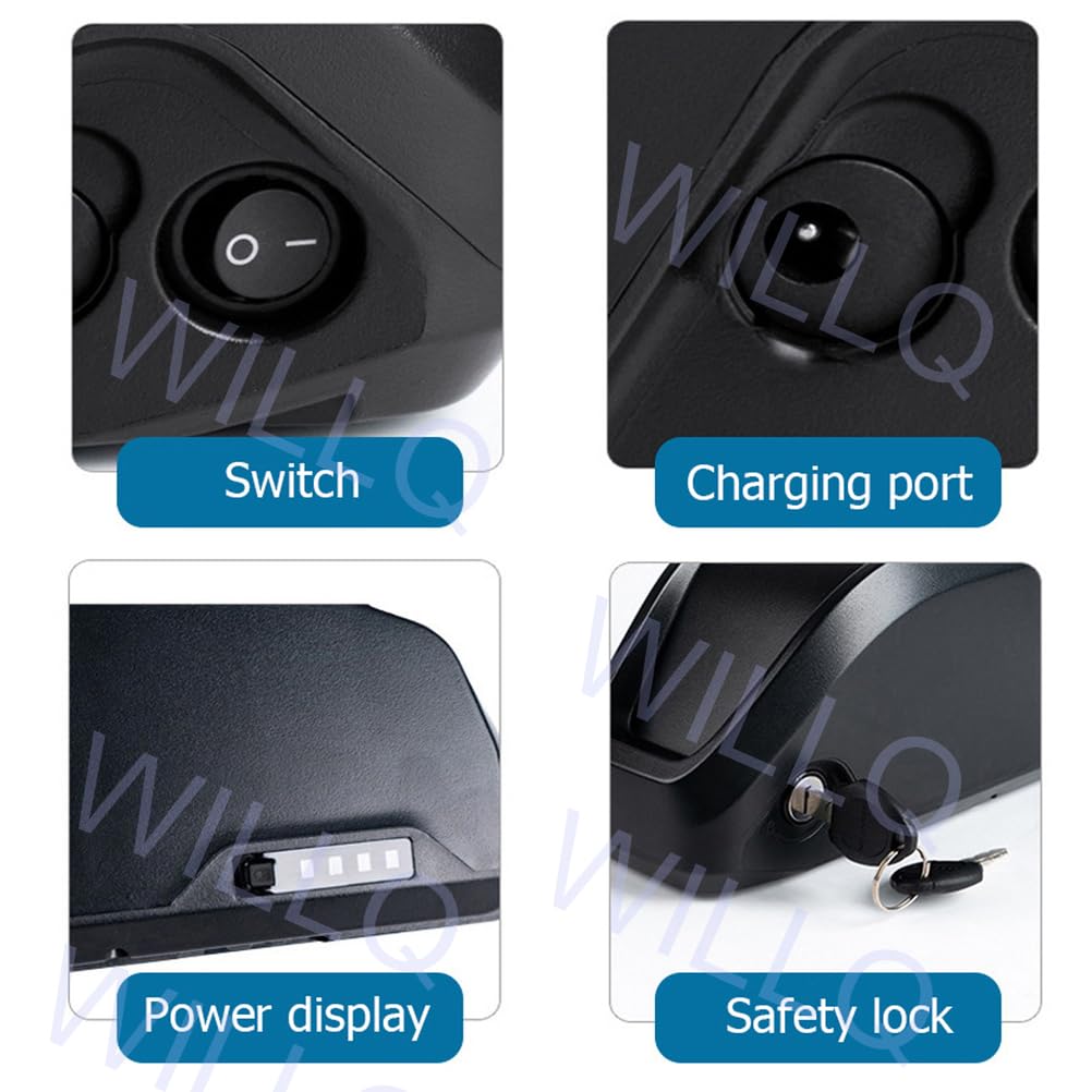 Batería Iones Litio 36V 10,4Ah 13Ah 15Ah 17,5Ah Batería de Repuesto Externa para Bicicleta eléctrica 48V 10,4Ah 12,8Ah 13Ah 14Ah para Motores 100W 250W 500W 700W