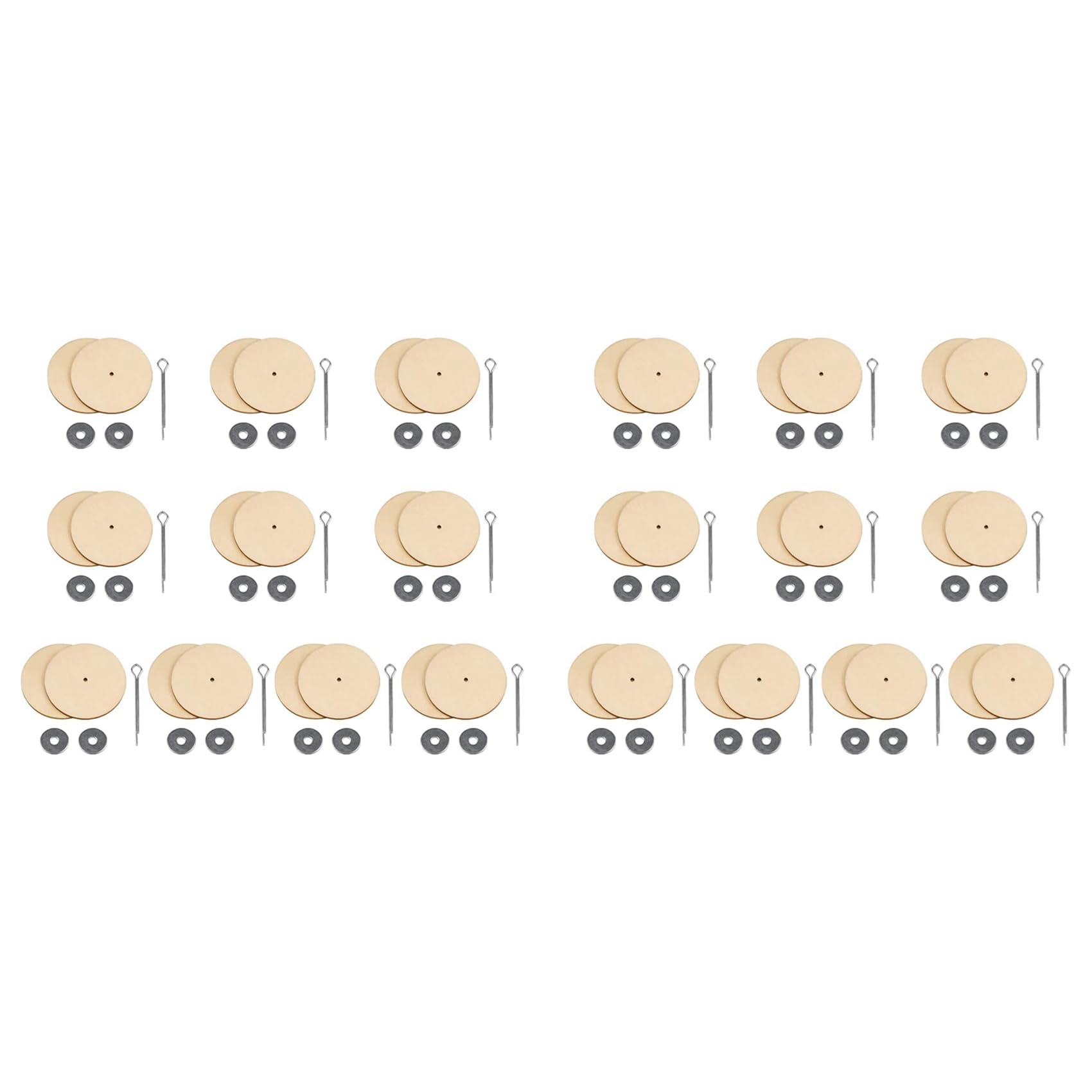 Tuesoa 20 Sets Doll Joint Connectors Cotter Pin Joints and Wooden Fibreboard Disks Movable Engage Bolt Dolls Accessories, 30mm