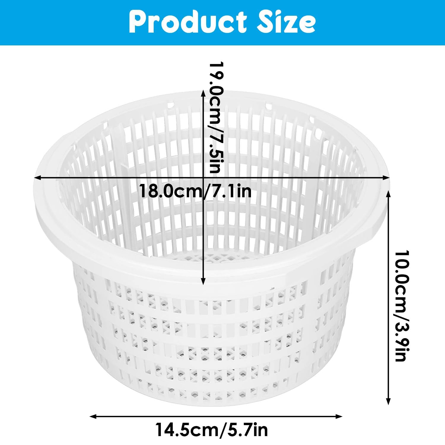Cesta para Skimmer de 18 cm, Cesta de Filtro de Plástico de Skimmer para Piscina Cestas de Skimmer de Limpieza para SP1091LX