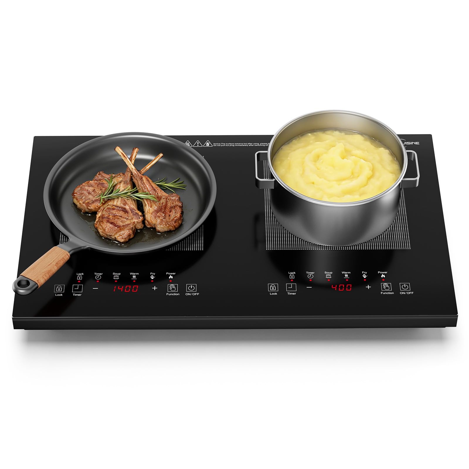 Photo 1 of ***FACTORY SEALED - OPENED FOR INSPECTION***Dual Induction Cooktop 1800W with Full Touch Control, Sleek Glass Panel Double Burner, Easy Clean Electric Cooker, Compact Design for Modern Kitchen & Apartment