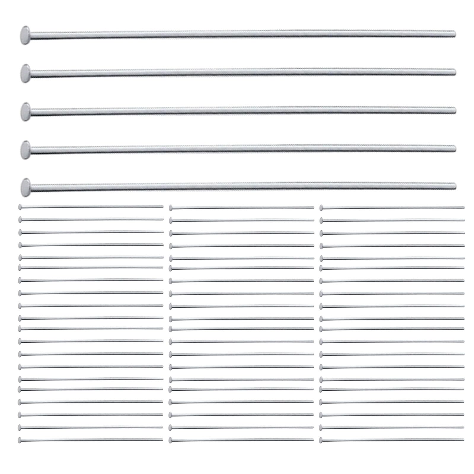 Alfileres T planos resistentes de acero inoxidable para crear pulseras finas
