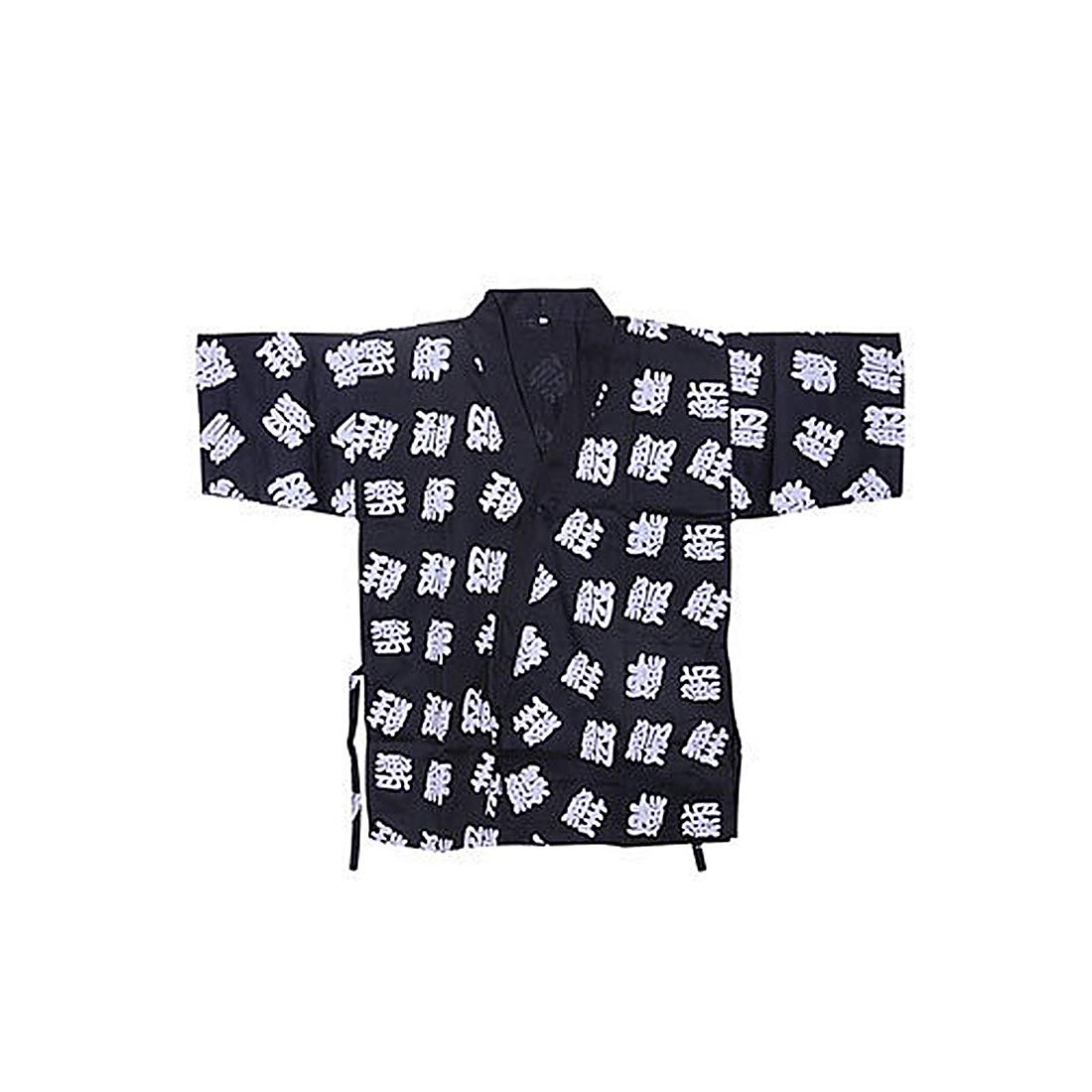 Japanese Printed Uniforms for Restaurant Sushi Chef Kimono Coat Work Clothes for Unisex One Size