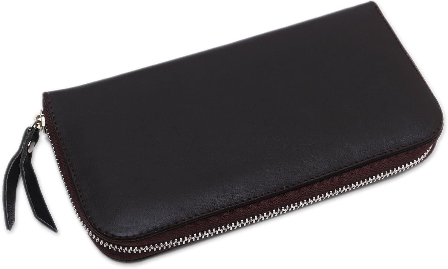 NOVICA Artisan Handmade Leather Clutch Solid in Espresso Crafted Bali Handbags Brown Wallets Indonesia ' Polosan Espresso'