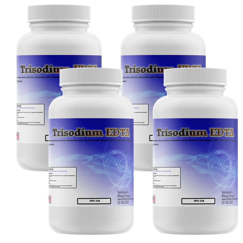 Trisodium EDTA - 4 Pack (8 lbs.) – for Industrial Cleaning, Metal ion sequestration, Water Treatment, Chemical Processing, and Scale Removal