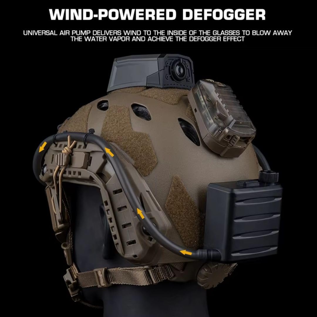 Sistema Antivaho Gafas Airsoft Gen2 Ventilador Anti Vaho USB C Bateria Recargable Autonomia Prolongada Potencia Ajustable