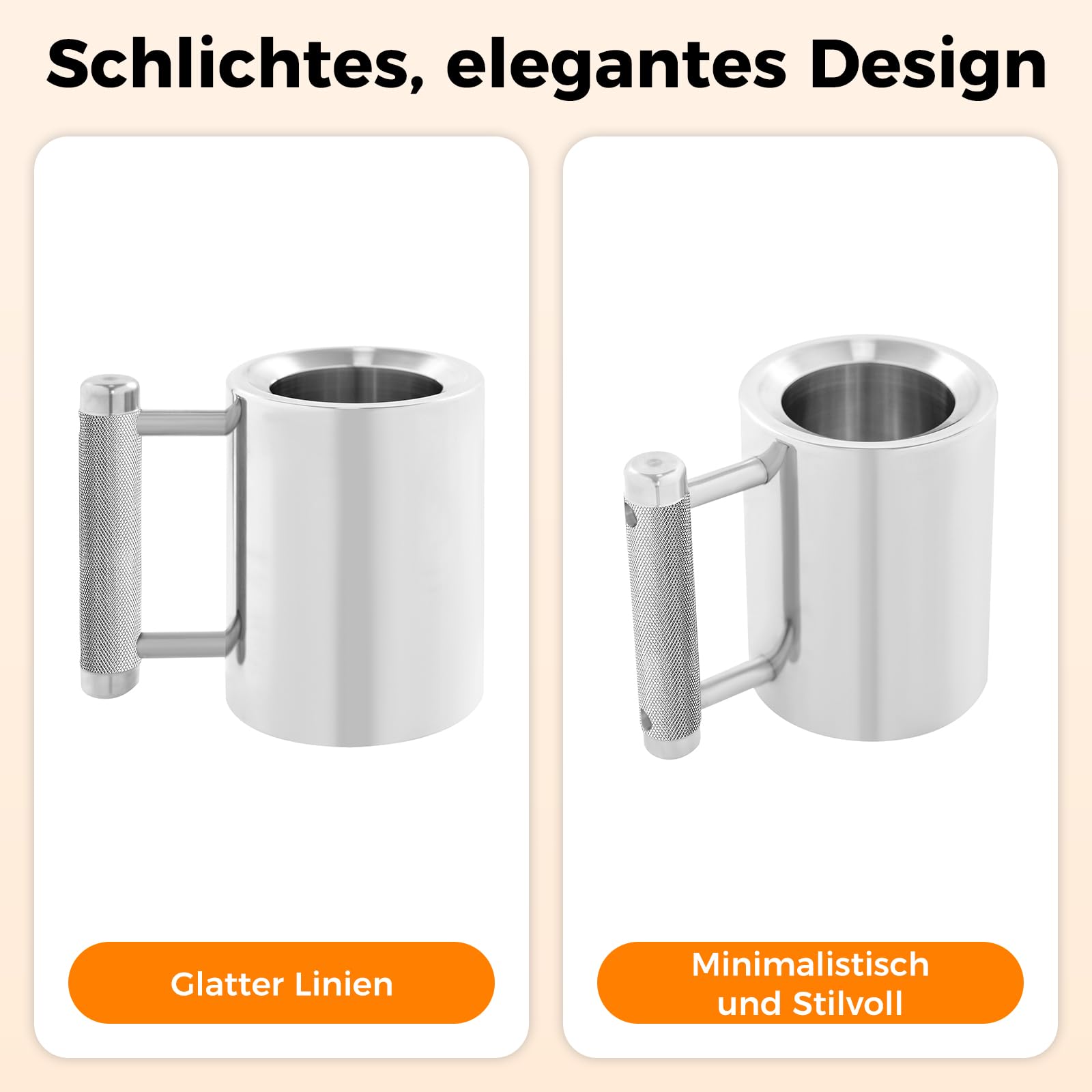 8kg Edelstahlbecher 300ml Hantel-Schwerer Beche mit Handle, Kurzhantel-Kaffeetasse Fitness-Trinkflasche für Fitnessstudios, Büros, Wohnzimmer
