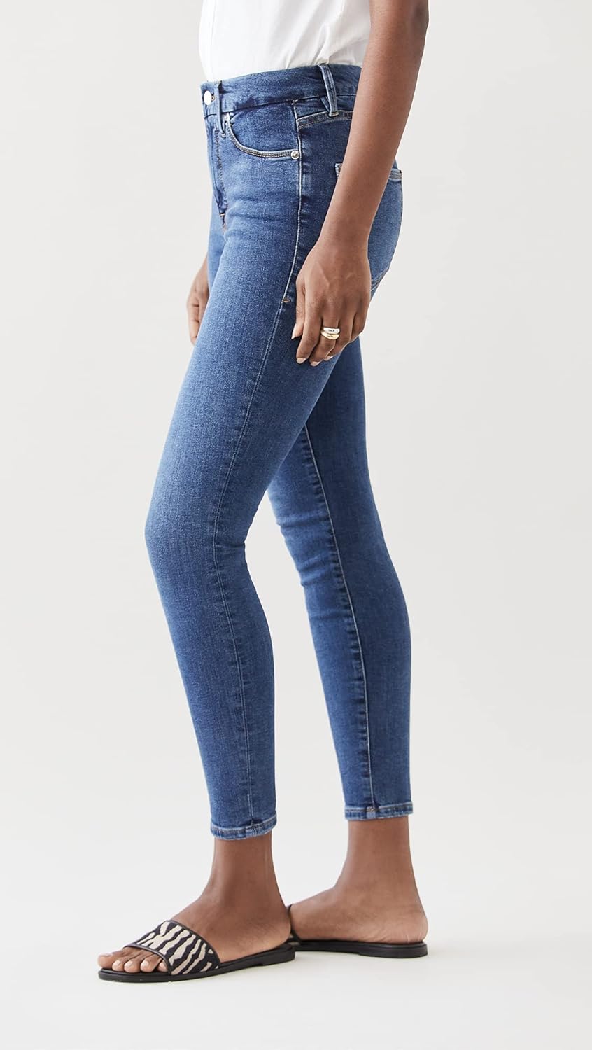 Good American Women's Good Legs Crop Extreme V, Blue615, 8