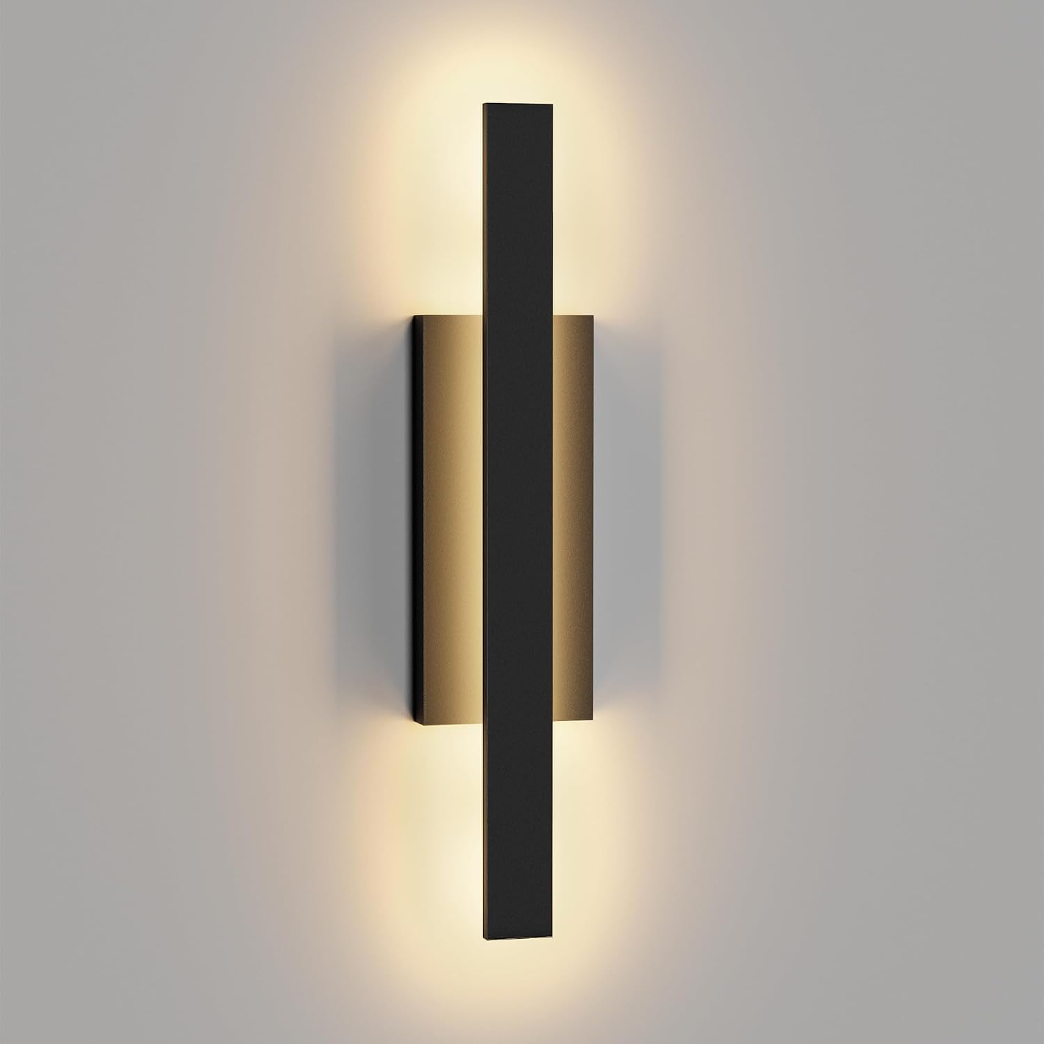 31.75 Inch Aluminum LED Outdoor Wall Lights, 3000K Matte Black Modern Exterior Lighting Fixtures, IP65 Waterproof Rectangle Wall Sconce Outside Lights for House Garage Porch Front Door