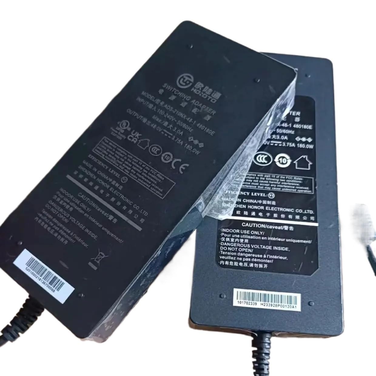 Tnnbnt Uk Cable For Hoioto 48V 3.75A 180W Ac Dc Power Adapter Ads-210Nx-48-1 480180E For Dahua Hikvision Poe Adaptor Charger(Uk Cable)